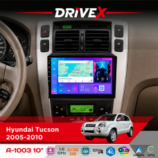 Штатна магнітола для Hyundai Tucson 2005-2010 DriveX A-1003 QLED 10" Android 2+32Гб 4-ядерний 4x50W(TDA7851) бездротовий CarPlay та AndroidAuto