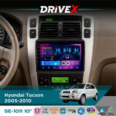 Штатна магнітола для Hyundai Tucson 2005-2010 DriveX SE-1011 QLED 10" Android 4-ядерний 4+64Гб DSP 4x50W(TDA7851) бездротовий CarPlay та AndroidAuto