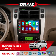 Штатна магнітола для Hyundai Tucson 2005-2010 DriveX UN8 QLED 10" Android 4-ядерний 2x32Гб 4x45W бездротовий CarPlay та AndroidAuto