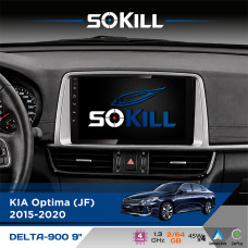 Штатна магнітола для KIA Optima (JF) 2015-2020 SoKill DELTA-900 9" Android 4-ядерний 2+64Гб 4x45W бездротовий CarPlay та AndroidAuto
