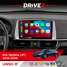 Штатна магнітола для KIA Optima (JF) 2015-2020 DriveX UN5 QLED 9" Android 4-ядерний 2+32Гб 4x45W бездротовий CarPlay та AndroidAuto