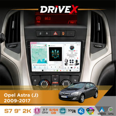 Штатна магнітола для Opel Astra (J) 2009-2017 DriveX S7 2K QLED 9" Android 8-ядерний 2.7ГГц 6x64Гб SIM-картка 3G/4G AK7808 AB 4x50W DSP AK7739 VELVET бездротовий CarPlay та AndroidAuto