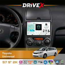 Штатна магнітола для Toyota Universal DriveX S7 2K QLED 9" Android 8-ядерний 2.7ГГц 6x64Гб SIM-картка 3G/4G AK7808 AB 4x50W DSP AK7739 VELVET бездротовий CarPlay та AndroidAuto