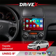 Штатна магнітола для Toyota Universal DriveX UN5 QLED 9" Android 4-ядерний 2+32Гб 4x45W бездротовий CarPlay та AndroidAuto