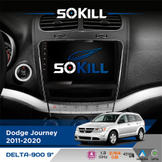 Штатна магнітола для Fiat Freemont 2011-2016 SoKill DELTA-900 9" Android 4-ядерний 2+64Гб 4x45W бездротовий CarPlay та AndroidAuto