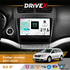 Штатна магнітола для Fiat Freemont 2011-2016 DriveX S3 QLED 9" Android 8-ядерний 1.6ГГц 4x64Гб SIM-картка 3G/4G 7388 4x45W ASP TM2313 бездротовий CarPlay та AndroidAuto