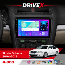 Штатна магнітола для Skoda Octavia 2004-2013 DriveX A-903 QLED 9" Android 4-ядерний 2+32Гб 4x50W(TDA7851) бездротовий CarPlay та AndroidAuto