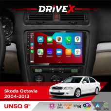 Штатна магнітола для Skoda Yeti 2009-2017 DriveX UN5 QLED 9" Android 4-ядерний 2+32Гб 4x45W бездротовий CarPlay та AndroidAuto