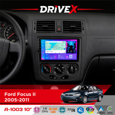 Штатна магнітола для Ford Focus II 2005-2011 DriveX A-1003 QLED 10" Android 2+32Гб 4-ядерний 4x50W(TDA7851) бездротовий CarPlay та AndroidAuto