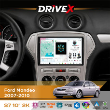 Штатна магнітола для Ford Mondeo 2007-2010 DriveX S7 2K QLED 10" Android 8-ядерний 2.7ГГц 6x64Гб SIM-картка 3G/4G AK7808 AB 4x50W DSP AK7739 VELVET бездротовий CarPlay та AndroidAuto