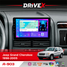 Штатна магнітола для Jeep Grand Cherokee 1998-2005 DriveX A-903 QLED 9" Android 4-ядерний 2+32Гб 4x50W(TDA7851) бездротовий CarPlay та AndroidAuto