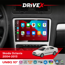 Штатна магнітола для Skoda Octavia 2004-2013 DriveX UN8 QLED 10" Android 4-ядерний 2x32Гб 4x45W бездротовий CarPlay та AndroidAuto