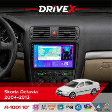 Штатна магнітола для Skoda Octavia 2004-2013 DriveX A-1001 10" Android 4-ядерний 2+32Гб 4x45W бездротовий CarPlay та AndroidAuto