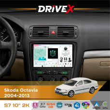 Штатна магнітола для Skoda Octavia 2004-2013 DriveX S7 2K QLED 10" Android 8-ядерний 2.7ГГц 6x64Гб SIM-картка 3G/4G AK7808 AB 4x50W DSP AK7739 VELVET бездротовий CarPlay та AndroidAuto