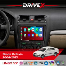 Штатна магнітола для Skoda Octavia 2004-2013 DriveX UN8 QLED 10" Android 4-ядерний 2x32Гб 4x45W бездротовий CarPlay та AndroidAuto