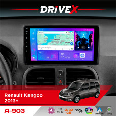 Штатна магнітола для Renault Kangoo 2013+ DriveX A-903 QLED 9" Android 4-ядерний 2+32Гб 4x50W(TDA7851) бездротовий CarPlay та AndroidAuto