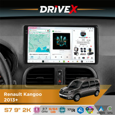 Штатна магнітола для Renault Kangoo 2013+ DriveX S7 2K QLED 9" Android 8-ядерний 2.7ГГц 6x64Гб SIM-картка 3G/4G AK7808 AB 4x50W DSP AK7739 VELVET бездротовий CarPlay та AndroidAuto