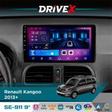 Штатна магнітола для Renault Kangoo 2013+ DriveX SE-911 4+64Гб QLED 9" Android 4-ядерний 4x50W(TDA7851) DSP бездротовий CarPlay та AndroidAuto