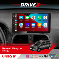 Штатна магнітола для Renault Kangoo 2013+ DriveX UN5 QLED 9" Android 4-ядерний 2+32Гб 4x45W бездротовий CarPlay та AndroidAuto