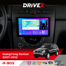 Штатна магнітола для SsangYong Rexton 2007-2012 DriveX A-903 QLED 9" Android 4-ядерний 2+32Гб 4x50W(TDA7851) бездротовий CarPlay та AndroidAuto