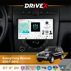 Штатна магнітола для SsangYong Rexton 2007-2012 DriveX S7 2K QLED 9" Android 8-ядерний 2.7ГГц 6x64Гб SIM-картка 3G/4G AK7808 AB 4x50W DSP AK7739 VELVET бездротовий CarPlay та AndroidAuto