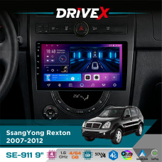 Штатна магнітола для SsangYong Rexton 2007-2012 DriveX SE-911 4+64Гб QLED 9" Android 4-ядерний 4x50W(TDA7851) DSP бездротовий CarPlay та AndroidAuto