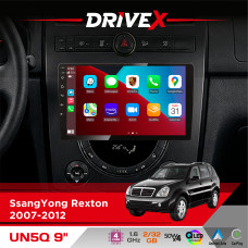 Штатна магнітола для SsangYong Rexton 2007-2012 DriveX UN5 QLED 9" Android 4-ядерний 2+32Гб 4x45W бездротовий CarPlay та AndroidAuto