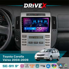 Штатна магнітола для Toyota Corolla Verso 2004-2009 DriveX SE-911 4+64Гб QLED 9" Android 4-ядерний 4x50W(TDA7851) DSP бездротовий CarPlay та AndroidAuto