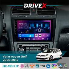 Штатна магнітола для Volkswagen Golf 2008-2015 DriveX SE-903 QLED 9" Android 8-ядерний 4+64Гб SIM-картка 3G/4G DSP 4x50W(TDA7851) бездротовий CarPlay та AndroidAuto