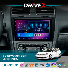 Штатна магнітола для Volkswagen Golf 2008-2015 DriveX SE-911 4+64Гб QLED 9" Android 4-ядерний 4x50W(TDA7851) DSP бездротовий CarPlay та AndroidAuto