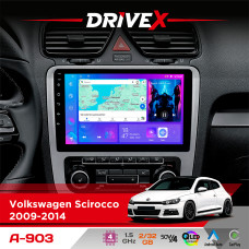 Штатна магнітола для Volkswagen Scirocco 2009-2014 DriveX A-903 QLED 9" Android 4-ядерний 2+32Гб 4x50W(TDA7851) бездротовий CarPlay та AndroidAuto