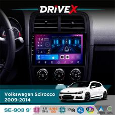 Штатна магнітола для Volkswagen Scirocco 2009-2014 DriveX SE-903 QLED 9" Android 8-ядерний 4+64Гб SIM-картка 3G/4G DSP 4x50W(TDA7851) бездротовий CarPlay та AndroidAuto