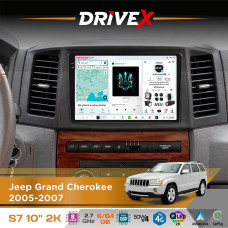 Штатна магнітола для Jeep Grand Cherokee 2005-2007 DriveX S7 2K QLED 10" Android 8-ядерний 2.7ГГц 6x64Гб SIM-картка 3G/4G AK7808 AB 4x50W DSP AK7739 VELVET бездротовий CarPlay та AndroidAuto
