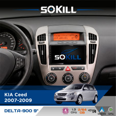 Штатна магнітола для KIA Ceed 2007-2009 SoKill DELTA-900 9" Android 4-ядерний 2+64Гб 4x45W бездротовий CarPlay та AndroidAuto