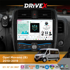 Штатна магнітола для Renault Master 2010-2019 DriveX S7+ 2K QLED 10" Android 8-ядерний 2.7ГГц 8x128Гб SIM-картка 3G/4G AK7808 AB 4x50W 360° DSP AK7739 VELVET бездротовий CarPlay та AndroidAuto