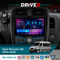 Штатна магнітола для Renault Master 2010-2019 DriveX SE-1003 QLED 10" Android 8-ядерний 4+64Гб SIM-картка 3G/4G DSP 4x50W(TDA7851) бездротовий CarPlay та AndroidAuto