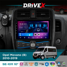 Штатна магнітола для Opel Movano (B) 2010-2019 DriveX SE-1011 QLED 10" Android 4-ядерний 4+64Гб DSP 4x50W(TDA7851) бездротовий CarPlay та AndroidAuto