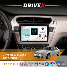 Штатна магнітола для Peugeot 301 2012-2016 DriveX S7 2K QLED 9" Android 8-ядерний 2.7ГГц 6x64Гб SIM-картка 3G/4G AK7808 AB 4x50W DSP AK7739 VELVET бездротовий CarPlay та AndroidAuto