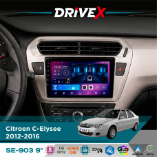 Штатна магнітола для Peugeot 301 2012-2016 DriveX SE-903 QLED 9" Android 8-ядерний 4+64Гб SIM-картка 3G/4G DSP 4x50W(TDA7851) бездротовий CarPlay та AndroidAuto