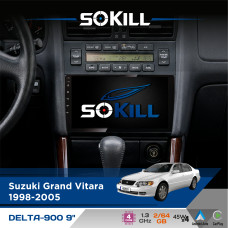 Штатна магнітола для Suzuki Grand Vitara 1998-2005 SoKill DELTA-900 9" Android 4-ядерний 2+64Гб 4x45W бездротовий CarPlay та AndroidAuto