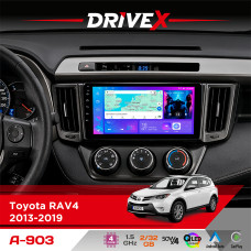Штатна магнітола для Toyota RAV4 2013-2019 DriveX A-903 QLED 9" Android 4-ядерний 2+32Гб 4x50W(TDA7851) бездротовий CarPlay та AndroidAuto