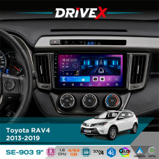 Штатна магнітола для Toyota RAV4 2013-2019 DriveX SE-903 QLED 9" Android 8-ядерний 4+64Гб SIM-картка 3G/4G DSP 4x50W(TDA7851) бездротовий CarPlay та AndroidAuto