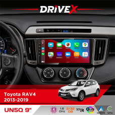 Штатна магнітола для Toyota RAV4 2013-2019 DriveX UN5 QLED 9" Android 4-ядерний 2+32Гб 4x45W бездротовий CarPlay та AndroidAuto