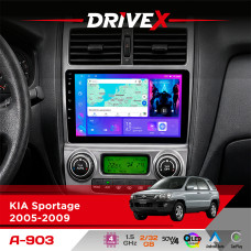 Штатна магнітола для KIA Sportage 2005-2009 DriveX A-903 QLED 9" Android 4-ядерний 2+32Гб 4x50W(TDA7851) бездротовий CarPlay та AndroidAuto