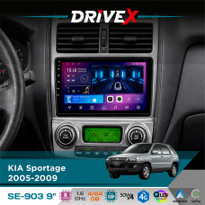 Штатна магнітола для KIA Sportage 2005-2009 DriveX SE-903 QLED 9" Android 8-ядерний 4+64Гб SIM-картка 3G/4G DSP 4x50W(TDA7851) бездротовий CarPlay та AndroidAuto