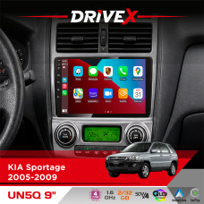 Штатна магнітола для KIA Sportage 2005-2009 DriveX UN5 QLED 9" Android 4-ядерний 2+32Гб 4x45W бездротовий CarPlay та AndroidAuto