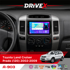Штатна магнітола для Toyota Land Cruiser Prado (120) 2002-2009 DriveX A-903 QLED 9" Android 4-ядерний 2+32Гб 4x50W(TDA7851) бездротовий CarPlay та AndroidAuto