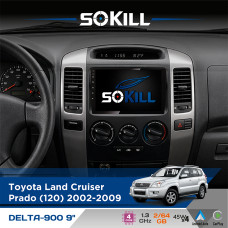 Штатна магнітола для Lexus GX 470 2002-2009 SoKill DELTA-900 9" Android 4-ядерний 2+64Гб 4x45W бездротовий CarPlay та AndroidAuto