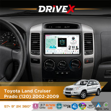 Штатна магнітола для Lexus GX 470 2002-2009 DriveX S7+ 2K QLED 9" Android 8-ядерний 2.7ГГц 8x128Гб SIM-картка 3G/4G AK7808 AB 4x50W 360° DSP AK7739 VELVET бездротовий CarPlay та AndroidAuto