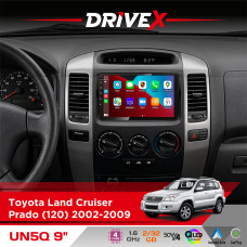 Штатна магнітола для Toyota Land Cruiser Prado (120) 2002-2009 DriveX UN5 QLED 9" Android 4-ядерний 2+32Гб 4x45W бездротовий CarPlay та AndroidAuto